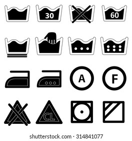 washing icons set