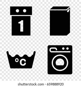 Washing icons set. set of 4 washing filled icons such as