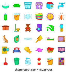 Washing icons set. Cartoon style of 36 washing vector icons for web isolated on white background