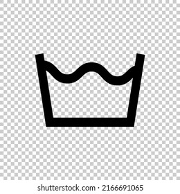 Washing washing instructions symbol isolated on transparent background. Vector.