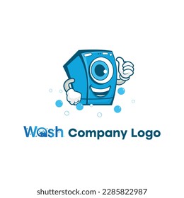 Washing or laundry creative logo in vector