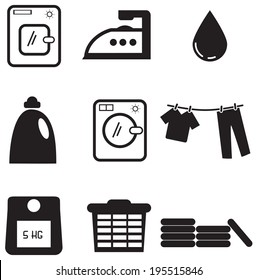 Washing laundry icons