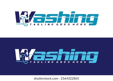 Washing lettering logo, Power Wash logo