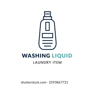 Washing Liquid line Icon Set . . Vector Illustration