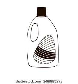 washing liquid in a plastic bottle