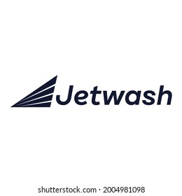 Washing Logo With Speed Icon Jet Vector Design