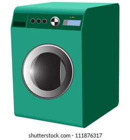 washing machine against white background, abstract vector art illustration