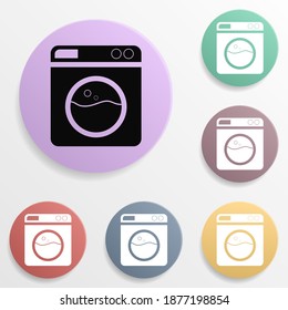Washing machine badge color set icon. Simple glyph, flat vector of wash icons for ui and ux, website or mobile application