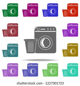 washing machine and basket icon. Elements of Cleaners in multi color style icons. Simple icon for websites, web design, mobile app, info graphics