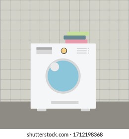 Washing machine in bath room