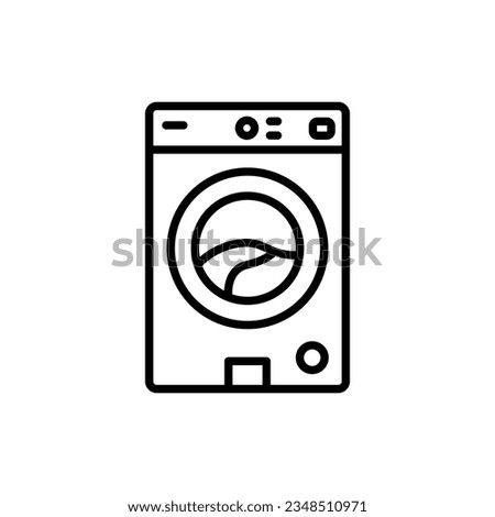 Washing machine black line icon. Household appliance. Outline pictogram for web page, mobile app, promo