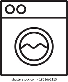 Washing machine black outline and editable icon