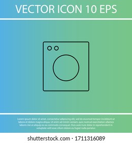Estilo lineal de línea de icono de vectores negros de lavadora en el fondo. Icono de mejor ilustración de 10 pasos