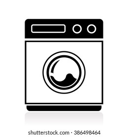 washing machine, black and white