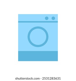 Washing machine. Blue washing machine icon. Color simple flat illustration.