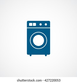 Washing Machine Blue Icon On White Background