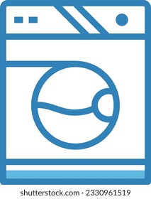 Washing Machine Blue Icon - Single Icon, Vector