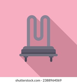 Vector plano del icono de fijación de calderas de lavadora. Servicio de reparación. Tubo eléctrico
