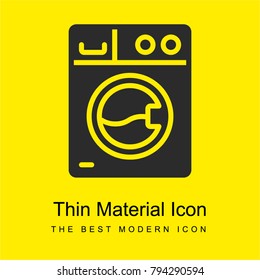 Washing machine bright yellow material minimal icon or logo design