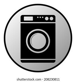 Washing machine button on white background. Vector illustration.