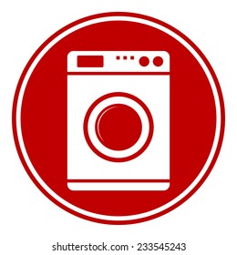 Washing machine button on white background. Vector illustration.