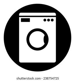 Washing machine button on white background.