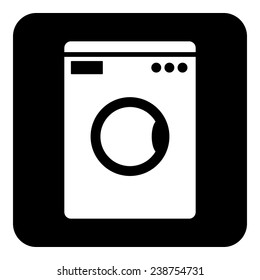 Washing machine button on white background.