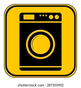 Washing machine button on white background. Vector illustration.