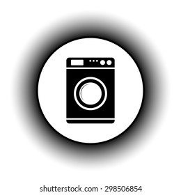 Washing machine button on white background. Vector illustration.
