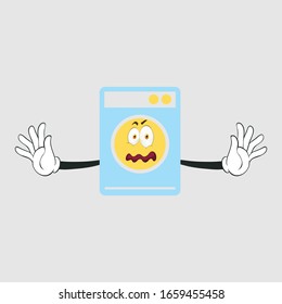 Waschmaschine Cartoon-Design mit Ausdruck