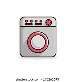 washing machine cartoon illustration vector