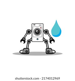 washing machine character mascot vector illustration, suitable for icons, mascots, advertisements, brochures, posters, logos, laundry, etc