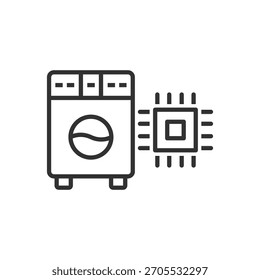 Washing Machine Chip Icon Sign Symbol