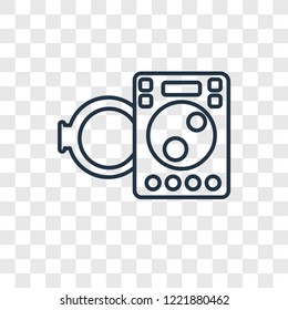 Washing machine cleanin concept vector linear icon isolated on transparent background, Washing machine cleanin concept transparency concept in outline style