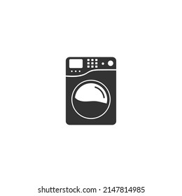 Washing machine for washing cloth icon flat sign. Vector