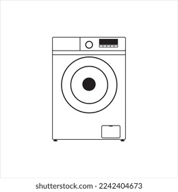 Washing machine for washing cloth line icon. Vector