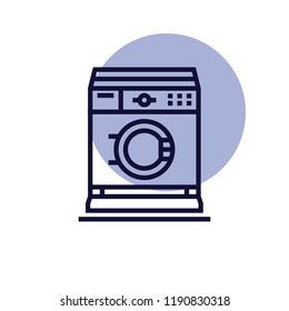 Washing machine, clothes washing laundromat vector icon