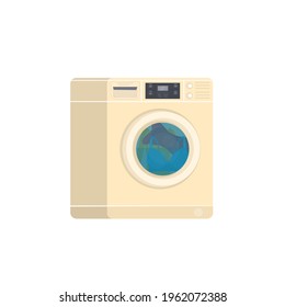 Washing machine. Washing clothes, vector illustration