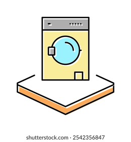 vetor de ícone de cor da máquina de lavar. sinal da máquina de lavar. ilustração de símbolo isolado