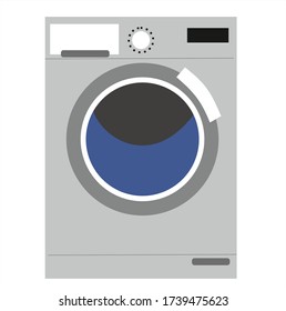 Washing machine. The color is white. Vector illustration.