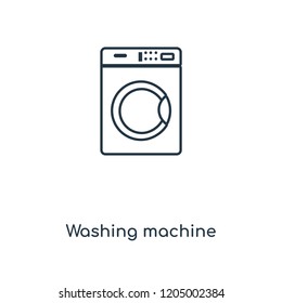 Washing machine concept line icon. Linear Washing machine concept outline symbol design. This simple element illustration can be used for web and mobile UI/UX.