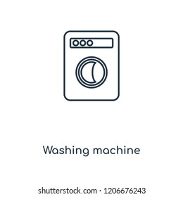 Washing machine concept line icon. Linear Washing machine concept outline symbol design. This simple element illustration can be used for web and mobile UI/UX.