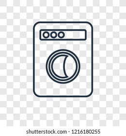 Washing machine concept vector linear icon isolated on transparent background, Washing machine concept transparency concept in outline style