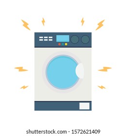 Washing machine defective vector. wallpaper free space. Washing 