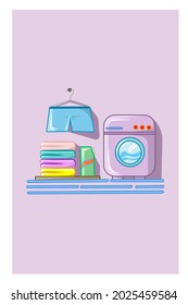Washing machine, detergent and clothes