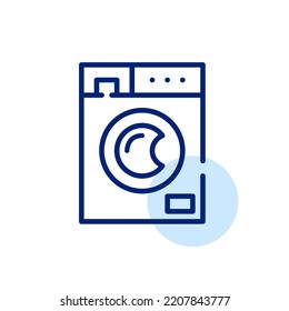 Washing Machine. Doing Laundry, Household Chores. Pixel Perfect, Editable Stroke Line Icon