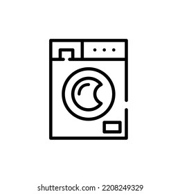 Washing Machine. Doing Laundry, Household Chores. Pixel Perfect, Editable Stroke Icon