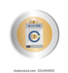 Máquina de lavar com moedas de dólar