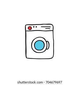 washing machine doodle icon