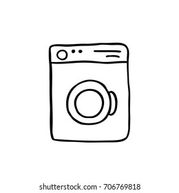 washing machine doodle icon